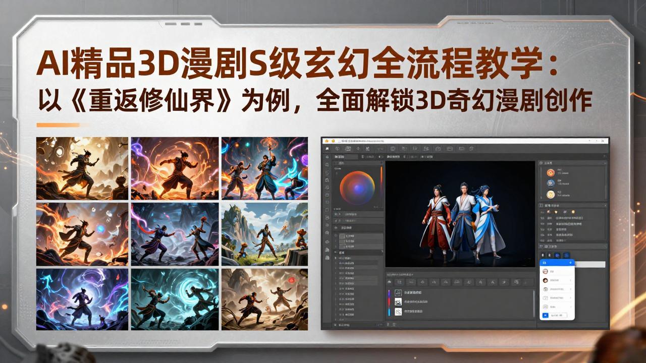 （17882期）AI精品3D漫剧S级玄幻全流程教学：以《重返修仙界》为例，全面解锁3D奇幻漫剧创作-九节课