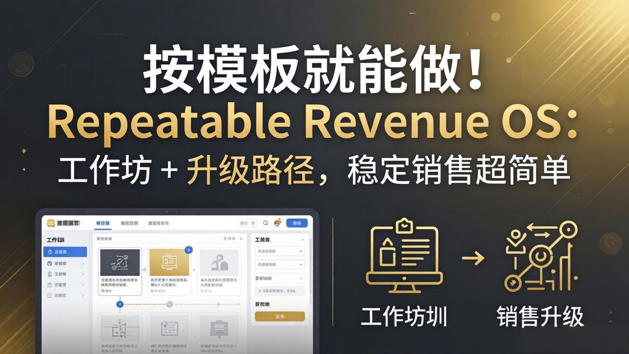 （18085期）按模板就能做！Repeatable Revenue OS：工作坊 + 升级路径，稳定销售超简单-九节课