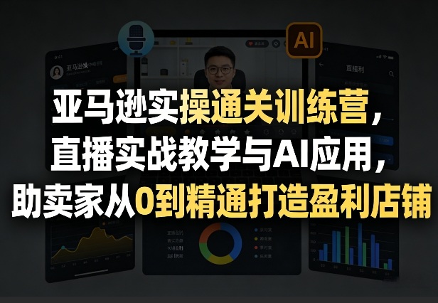 亚马逊实操通关训练营，直播实战教学与AI应用，助卖家从0到精通打造盈利店铺（更新4月29日）-九节课