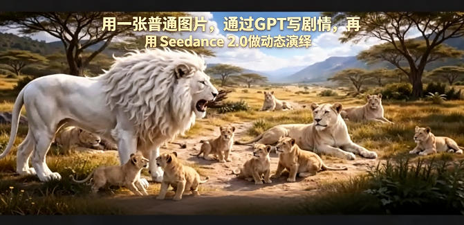 用一张普通图片，通过GPT写剧情，再用Seedance 2.0做动态演绎，居然能生成迪士尼风格搞笑动画-九节课