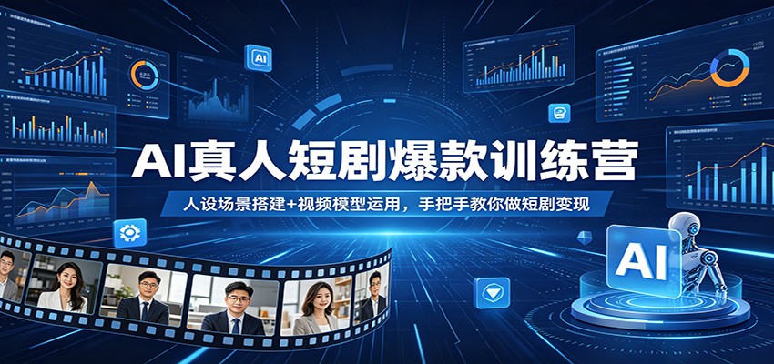 AI真人短剧爆款训练营：人设场景搭建+视频模型运用，手把手教你做短剧变现-九节课