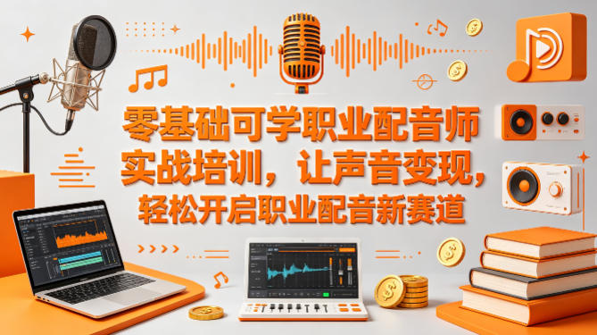 零基础可学职业配音师实战培训，让声音变现，轻松开启职业配音新赛道-九节课