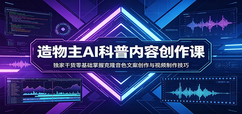 AI科普内容创作课:独家干货零基础掌握克隆音色文案创作与视频制作技巧-九节课