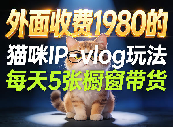 宠物赛道猫咪IP-vlog玩法，26条视频涨粉29W，每天5张橱窗带货拆解-九节课