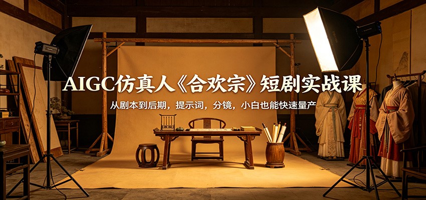 AIGC仿真人《合欢宗》短剧实战课：从剧本到后期，提示词，分镜，小白也能快速量产-九节课