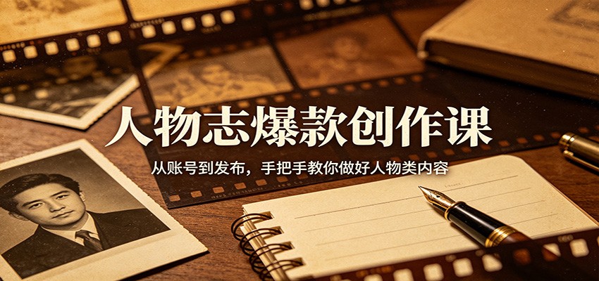 人物志爆款创作课：从账号到发布，手把手教你做好人物类内容-九节课