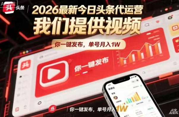 今日头条躺賺模式，你9我1，操作简单，一键发布，单机日入数百，长期合作【揭秘】-九节课