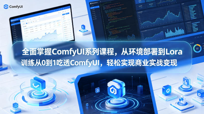 全面掌握ComfyUI系列课程，从环境部署到Lora训练从0到1吃透ComfyUI，轻松实现商业实战变现-九节课