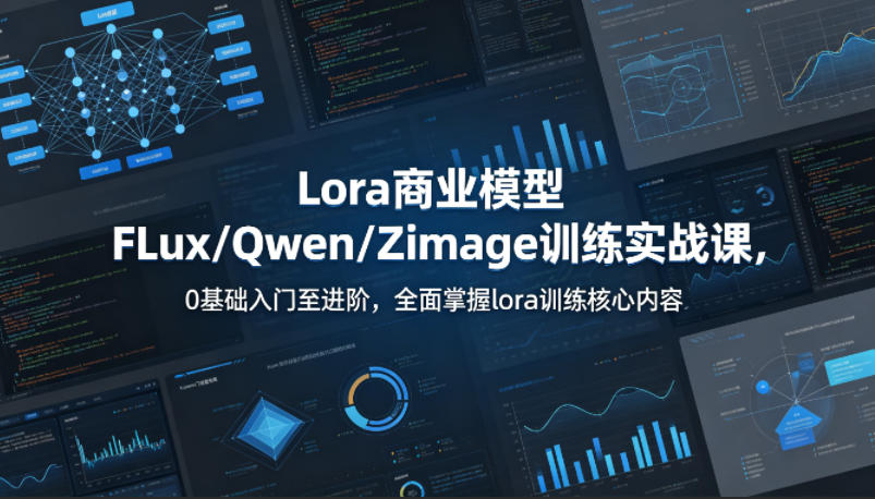 系统性学习Lora商业模型FLux／Qwen／Zimage训练实战课，0基础入门至进阶，全面掌握lora训练核心内容-九节课