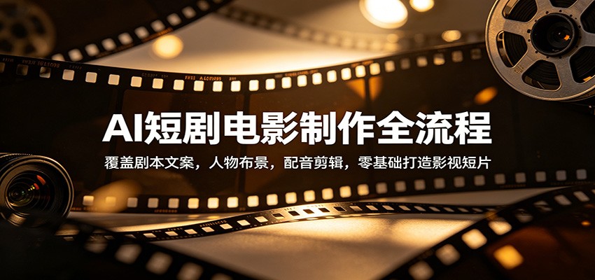 AI短剧电影制作全流程：覆盖剧本文案，人物布景，配音剪辑，零基础打造影视短片-九节课