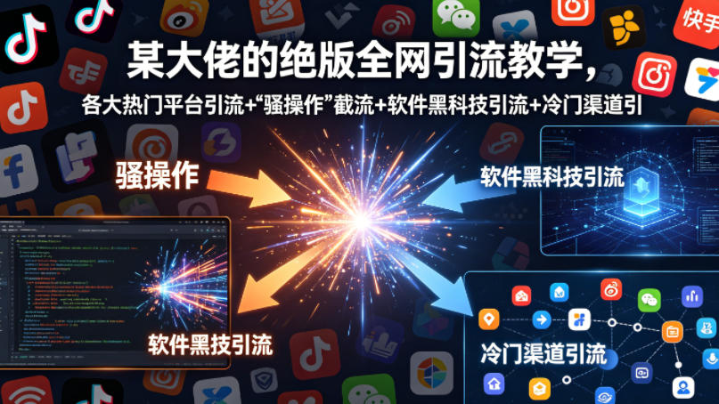 某大佬的绝版全网引流教学，各大热门平台引流+”骚操作”截流+软件黑科技引流+冷门渠道引流等-九节课