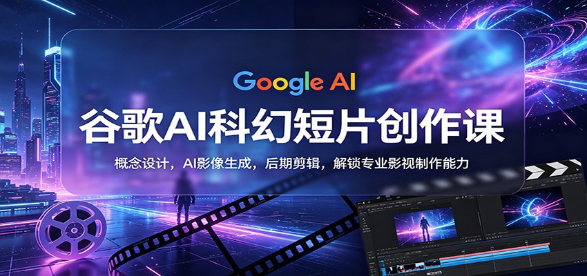 谷歌AI科幻短片创作课：概念设计，AI影像生成，后期剪辑，解锁专业影视制作能力-九节课