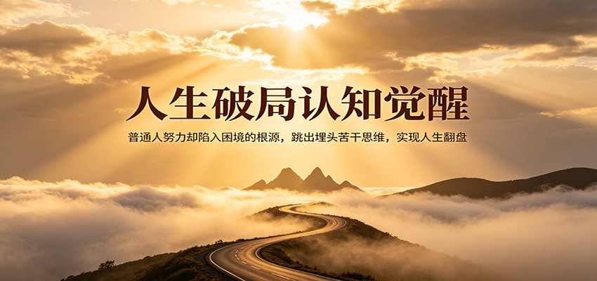 人生破局认知觉醒，普通人努力却陷入困境的根源，跳出埋头苦干思维，实现人生翻盘-九节课