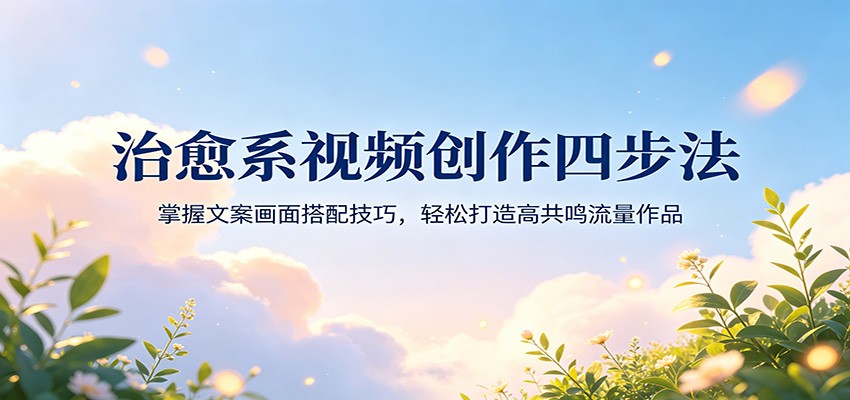 治愈系视频创作四步法：掌握文案画面搭配技巧，轻松打造高共鸣流量作品-九节课