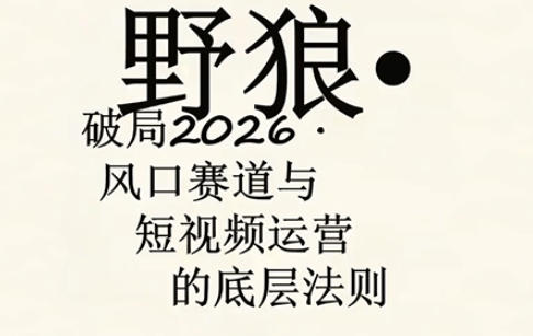 野狼团队·多平台实操运营课，覆盖AI口播、服装、好物、漫剪等热门玩法（更新4月29日）-九节课