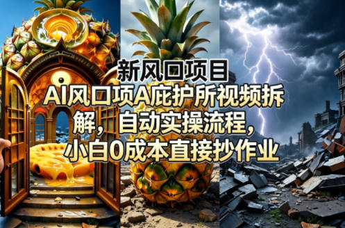 新风口项目AI庇护所视频拆解，自动实操流程，小白0成本直接抄作业-九节课