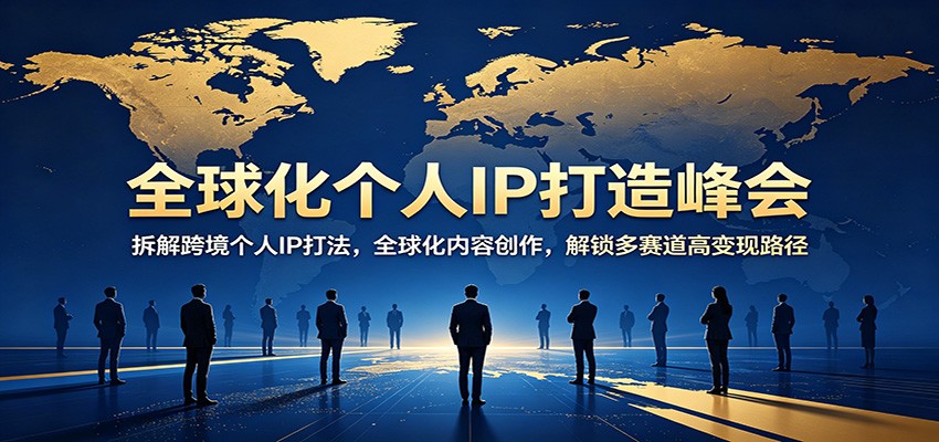 全球化个人IP打造峰会：拆解跨境个人IP打法，全球化内容创作，解锁多赛道高变现路径-九节课