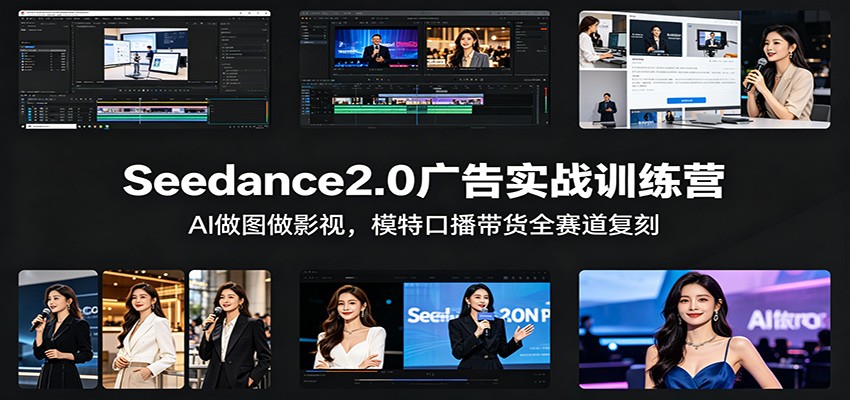 Seedance2.0广告实战训练营：AI做图做影视，模特口播带货全赛道复刻-九节课