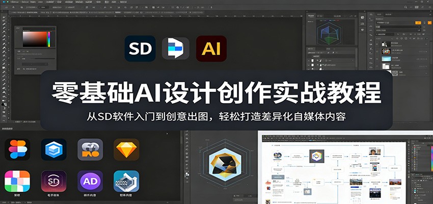 零基础AI设计创作实战教程：从SD软件入门到创意出图，轻松打造差异化自媒体内容-九节课