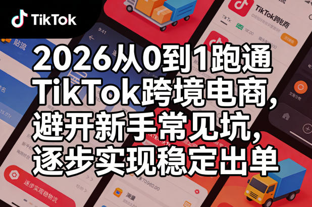 2026从0到1跑通TikTok跨境电商，避开新手常见坑，逐步实现稳定出单-九节课
