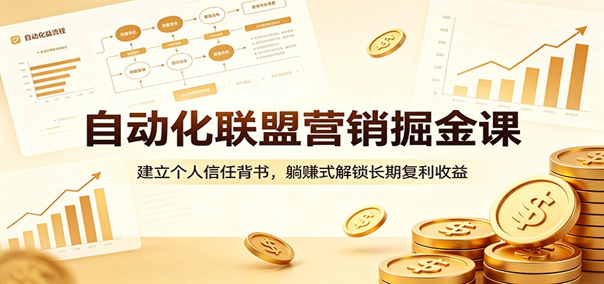 自动化联盟营销掘金课：建立个人信任背书，躺赚式解锁长期复利收益-九节课