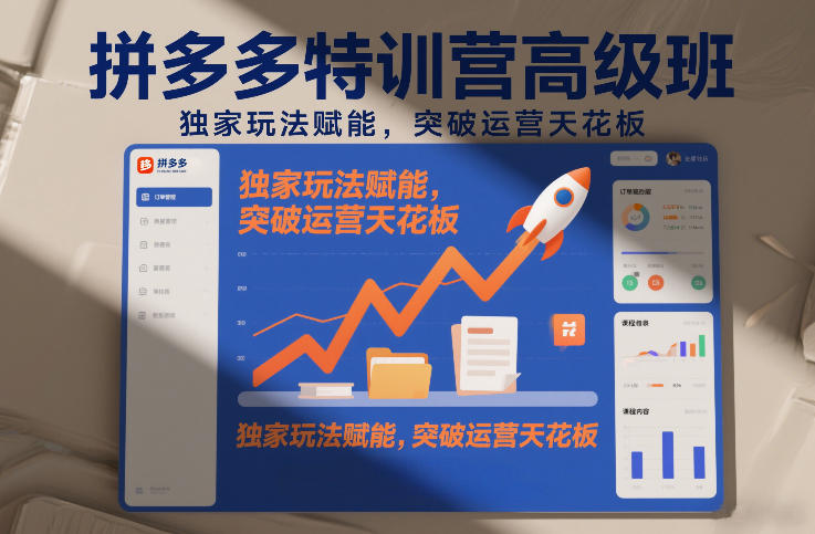 拼多多特训营高阶班，独家玩法赋能，突破运营天花板（更新26年4月24日）-九节课