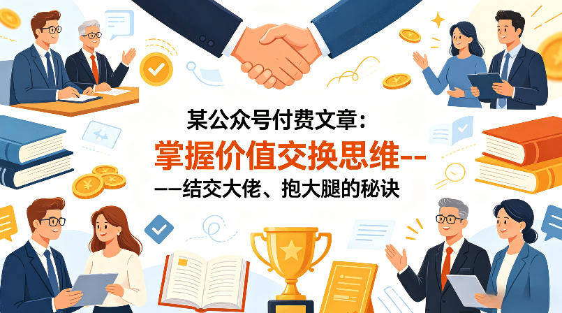 某公众号付费文章：掌握价值交换思维—-结交大佬、抱大腿的秘诀-九节课