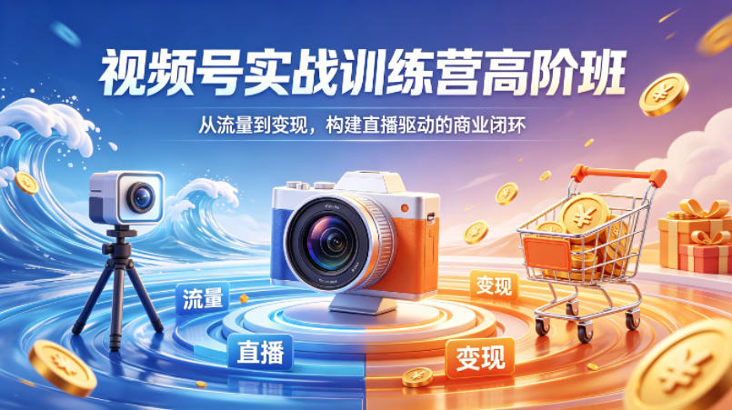 视频号实战训练营高阶班，从流量到变现，构建直播驱动的商业闭环（26年4月）-九节课