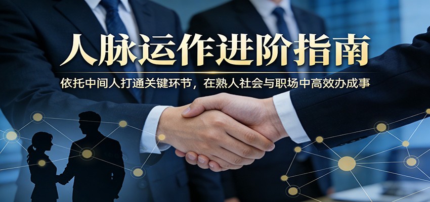 付费文章：人脉运作进阶指南，依托中间人打通关键环节，在熟人社会与职场中高效办成事-九节课