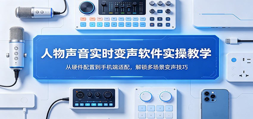 人物声音实时变声软件实操教学：从硬件配置到手机端适配，解锁多场景变声技巧-九节课