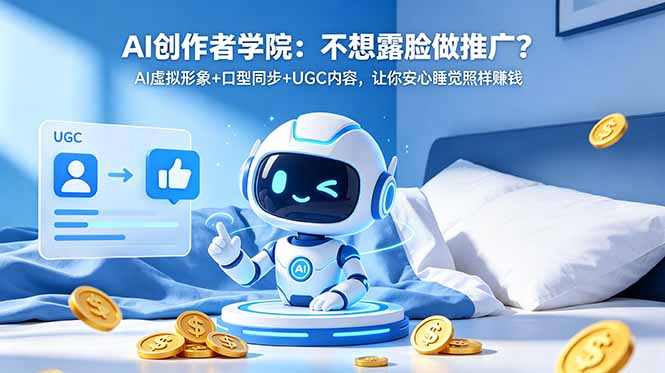 （18599期）AI创作者学院：不想露脸做推广？AI虚拟形象+口型同步+UGC内容，让你安心睡觉照样赚钱-九节课