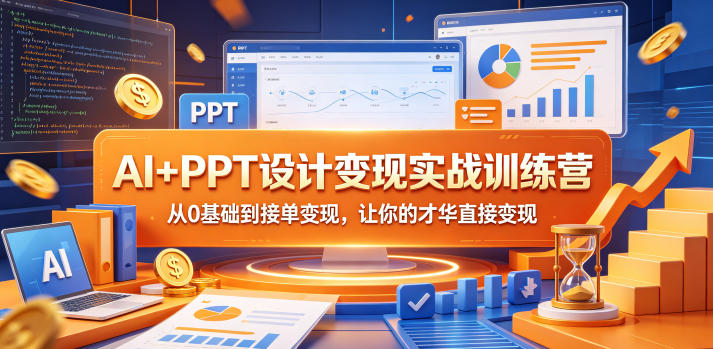 AI+PPT设计变现实战训练营，从0基础到接单变现，让你的才华直接变现-九节课