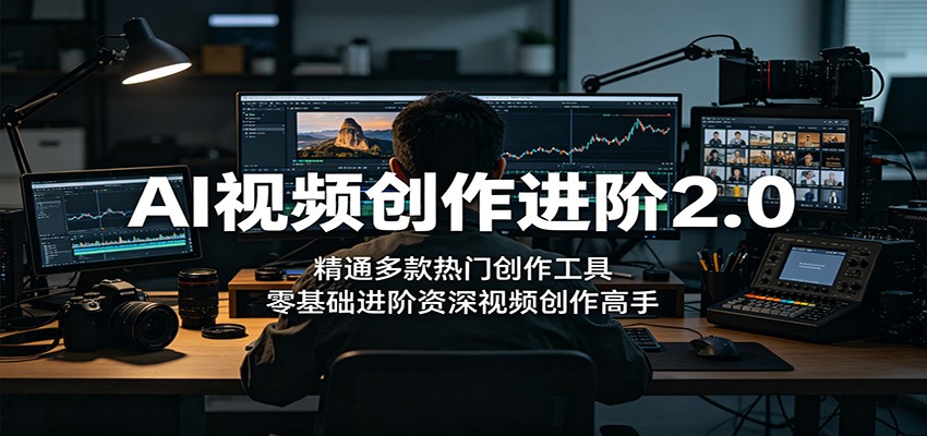 AI视频创作进阶2.0：精通多款热门创作工具，零基础进阶资深视频创作高手-九节课