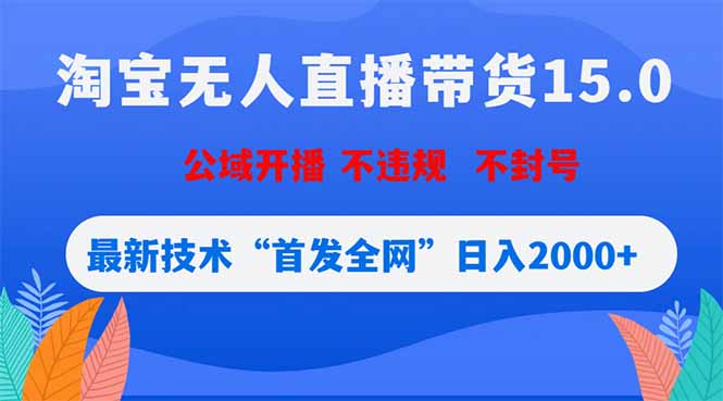 （18562期）淘宝无人直播带货15.0，不封号，不违规，公域玩法，首发全网日入2000+-九节课