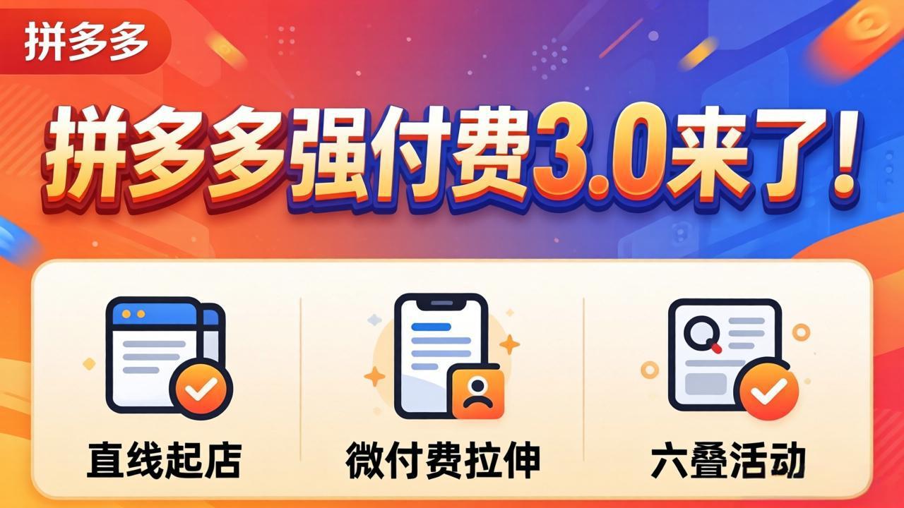 （18284期）拼多多强付费3.0来了（更新4月）直线起店+微付费拉伸+六叠活动，稳定起店破解流量瓶颈-九节课