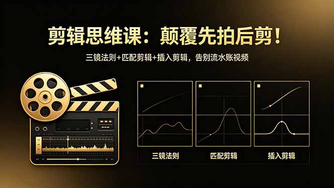 （18285期）剪辑思维课：颠覆先拍后剪！三镜法则+匹配剪辑+插入剪辑，告别流水账视频-九节课
