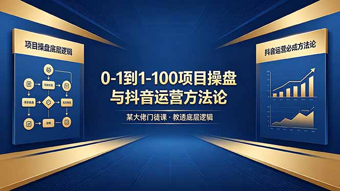 （18382期）0-1到1-100怎么建？某大佬门徒课教透项目操盘底层逻辑+抖音运营必成方法论-九节课