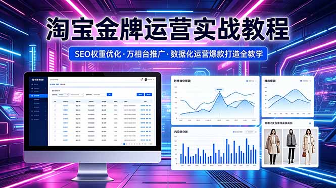 （18507期）2026 淘宝金牌运营实战教程，SEO权重优化万相台推广，数据化运营爆款打造全教学-九节课