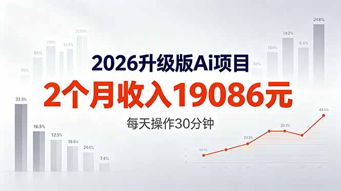 （18443期）2026升级版Ai任务，2个月收入19086元，熟练后每天操作30分钟！-九节课