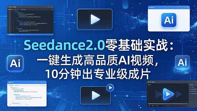 （18323期）Seedance2.0零基础实战：一键生成高品质AI视频，10分钟出专业级成片-九节课