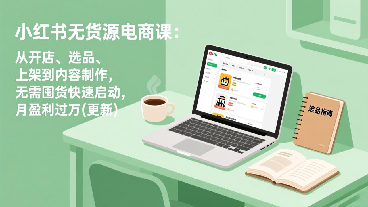 （18420期）小红书无货源电商课(5月12更新)：从开店、选品、上架到内容制作，无需囤货快速启动，月盈利过万-九节课