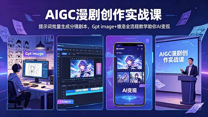 （18482期）AIGC漫剧创作实战课-更新5月16，提示词批量生成分镜剧本，Gpt image+维洛全流程教学助你AI变现-九节课