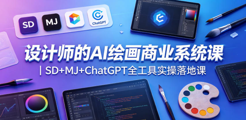 设计师的AI绘画商业系统课｜SD+MJ+ChatGPT全工具实操落地课-九节课