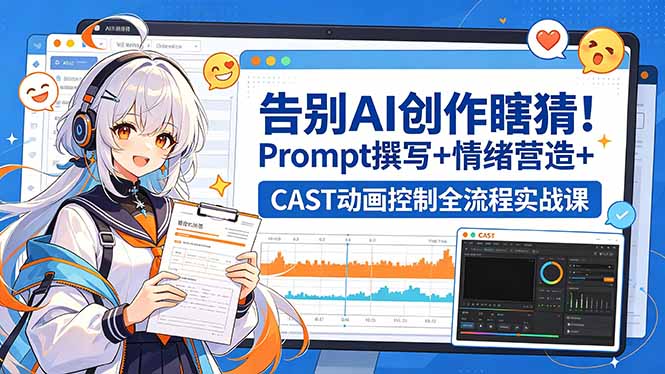 （18473期）告别AI创作瞎猜！Prompt撰写+情绪营造+CAST动画控制全流程实战课-九节课