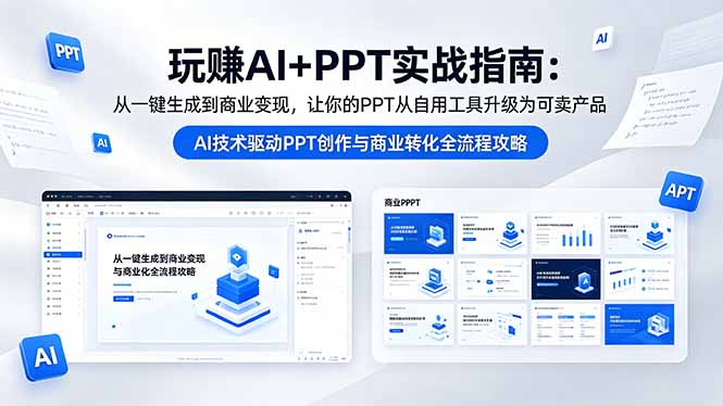 （18448期）玩赚AI+PPT实战指南-更新5月13：从一键生成到商业变现，让你的PPT从自用工具升级为可卖产品-九节课