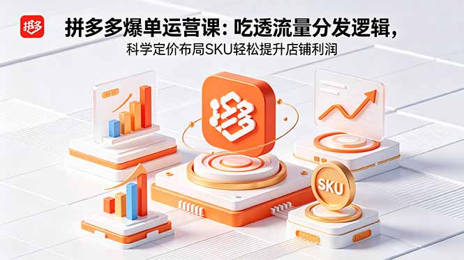 （18577期）拼多多爆单运营实战课：吃透流量分发逻辑，科学定价布局SKU轻松提升店铺利润-九节课