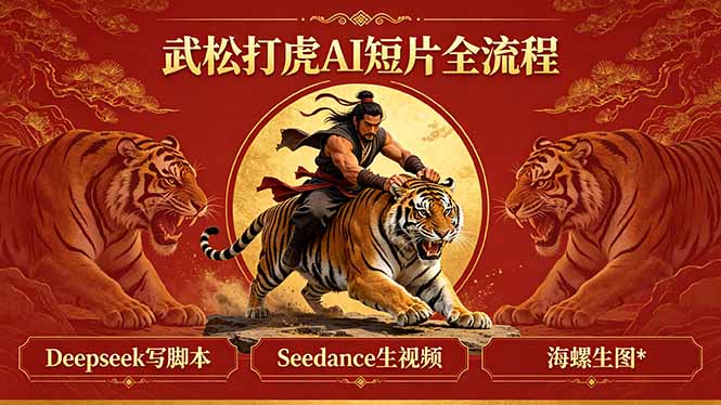 （18370期）武松打虎AI短片全流程：Deepseek写脚本+Seedance生视频+海螺生图-九节课