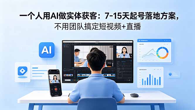 （18432期）一个人用AI做实体获客：7-15天起号落地方案，不用团队搞定短视频+直播-九节课