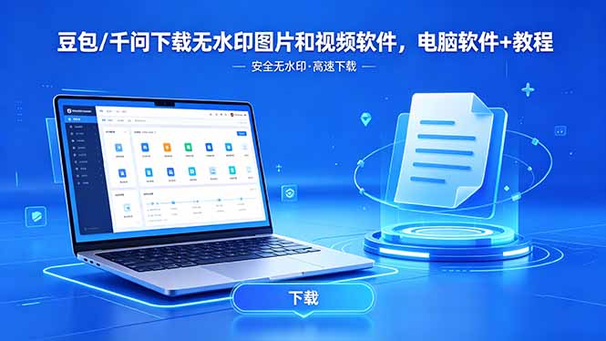 （18456期）豆包/千问下载无水印图片和视频软件，电脑软件+教程-九节课