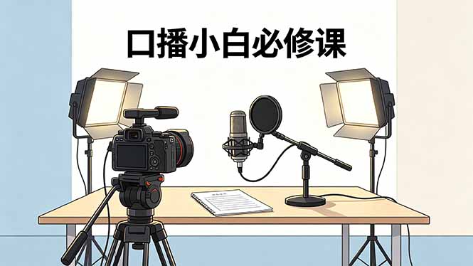 （18428期）口播小白必修课：录像收音灯光设备+脚本撰写，搭专业级录制场景-九节课